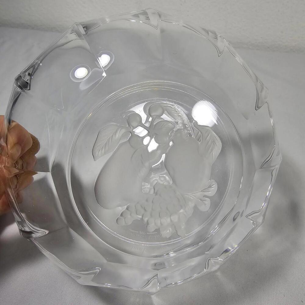 Vtg Val saint lambert belgium Coupe Gardenia crystal fruit Bowl brussels 6" - Picture 4 of 7